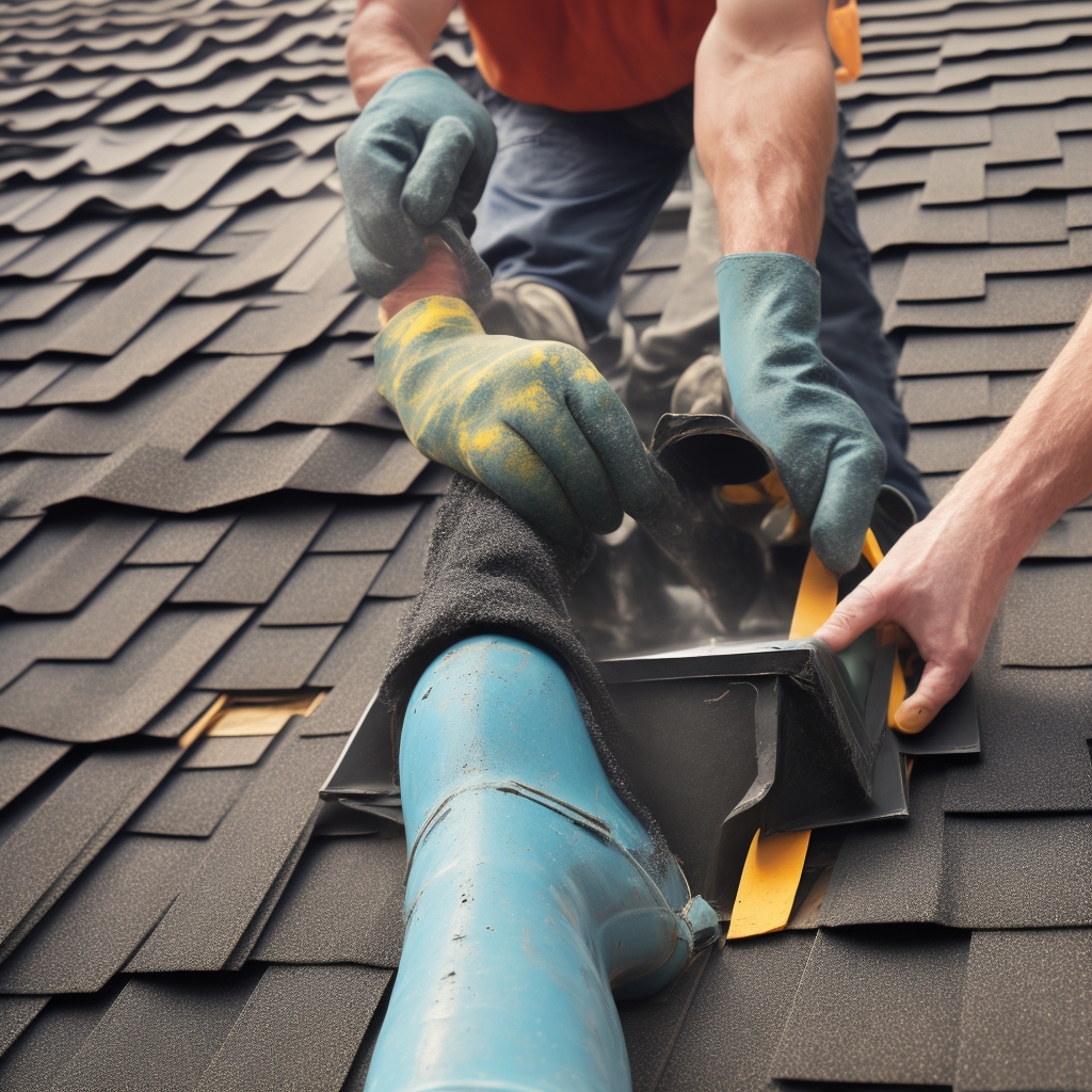 Professional roof vent boot installation