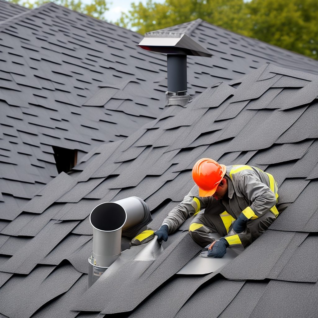 Radon exhaust flashing installation with proper ventilation