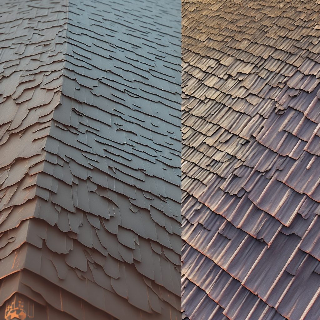 Professional roof flashing installation before and after comparison
