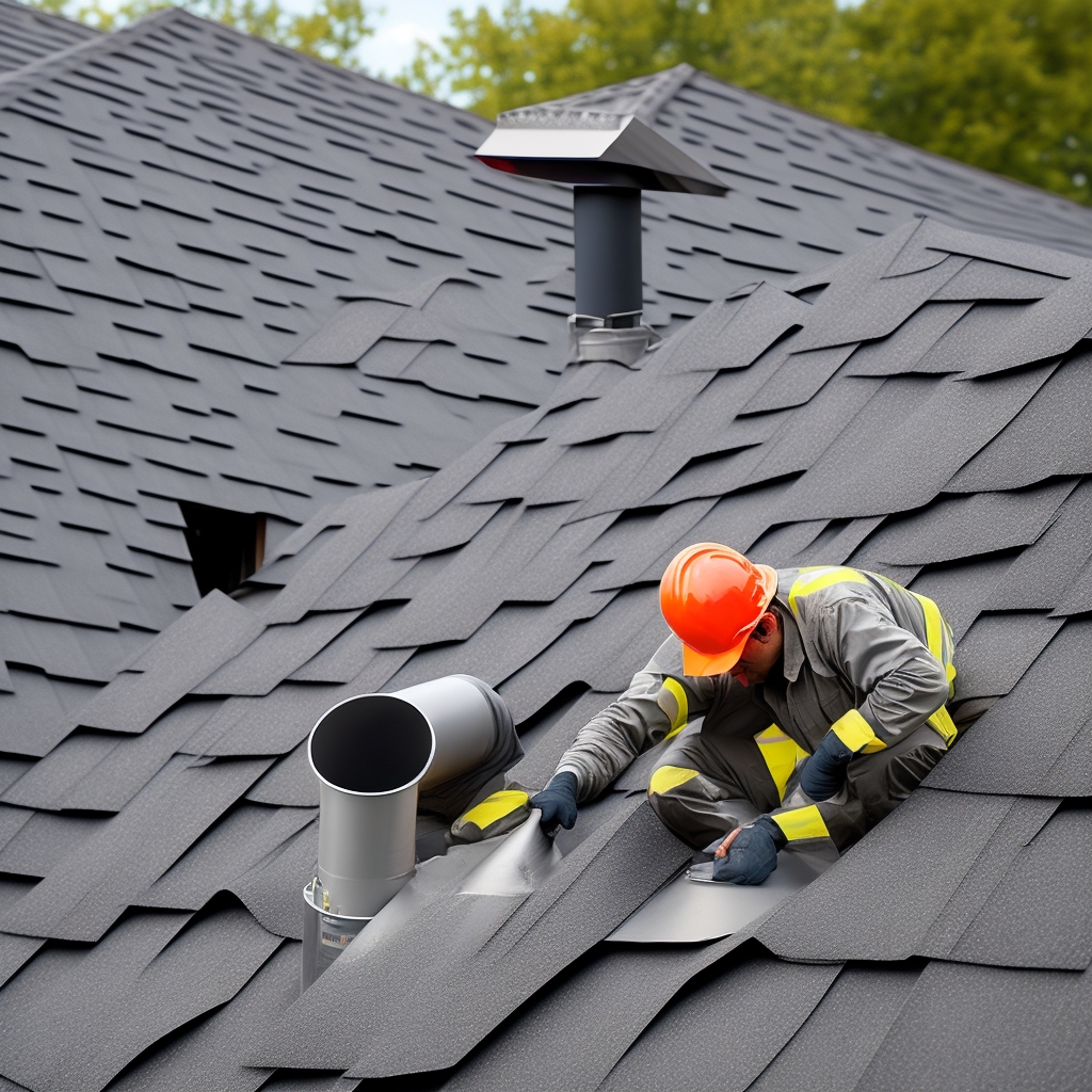 Radon exhaust flashing installation with proper ventilation